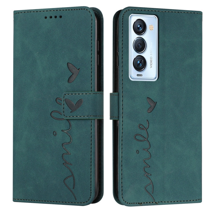 For Tecno Camon 18 Premier Skin Feel Heart Pattern Leather Phone Case