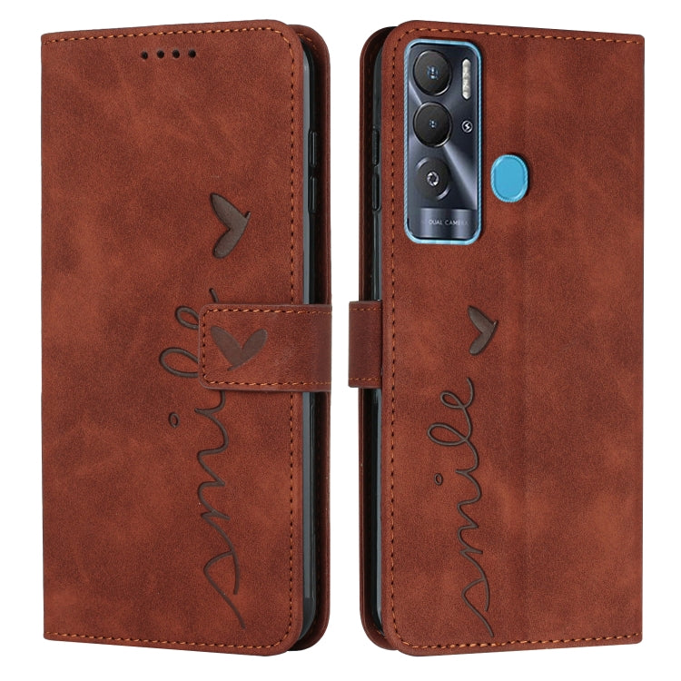For Tecno Pova Neo Skin Feel Heart Pattern Leather Phone Case