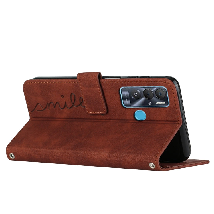 For Tecno Pova Neo Skin Feel Heart Pattern Leather Phone Case