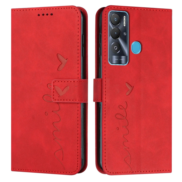 For Tecno Pova Neo Skin Feel Heart Pattern Leather Phone Case