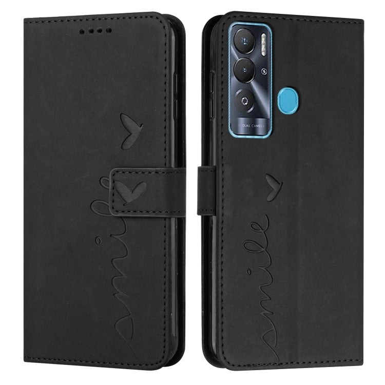 For Tecno Pova Neo Skin Feel Heart Pattern Leather Phone Case