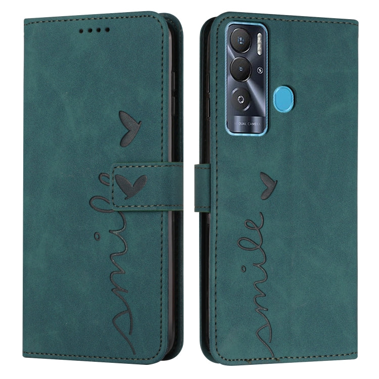 For Tecno Pova Neo Skin Feel Heart Pattern Leather Phone Case