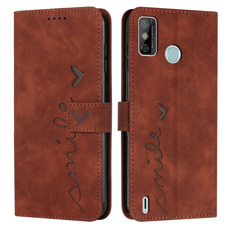 For Tecno Spark 6 Go/Spark Go 2020 Skin Feel Heart Pattern Leather Phone Case