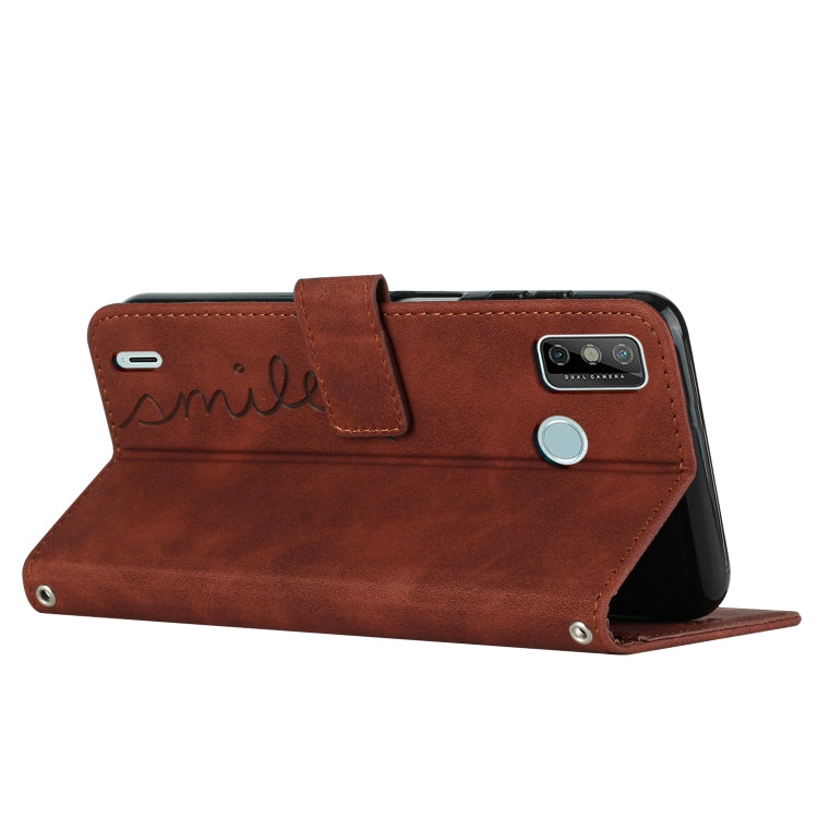 For Tecno Spark 6 Go/Spark Go 2020 Skin Feel Heart Pattern Leather Phone Case