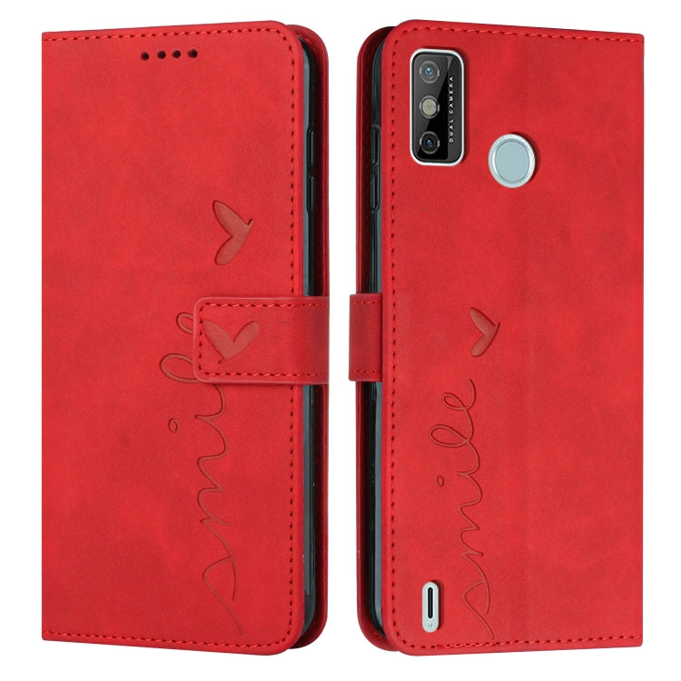 For Tecno Spark 6 Go/Spark Go 2020 Skin Feel Heart Pattern Leather Phone Case