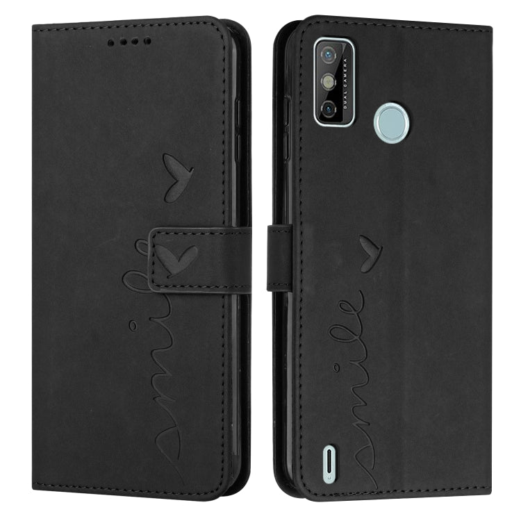 For Tecno Spark 6 Go/Spark Go 2020 Skin Feel Heart Pattern Leather Phone Case