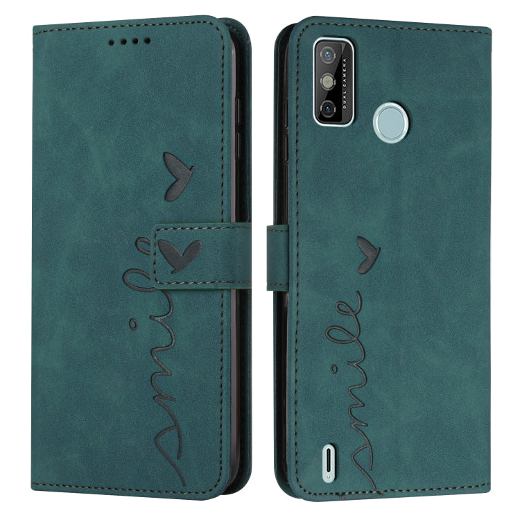 For Tecno Spark 6 Go/Spark Go 2020 Skin Feel Heart Pattern Leather Phone Case