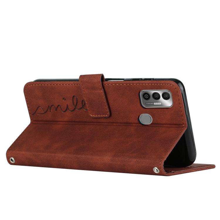 For Tecno Spark 7T/Spark 7 Skin Feel Heart Pattern Leather Phone Case