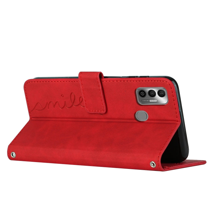 For Tecno Spark 7T/Spark 7 Skin Feel Heart Pattern Leather Phone Case