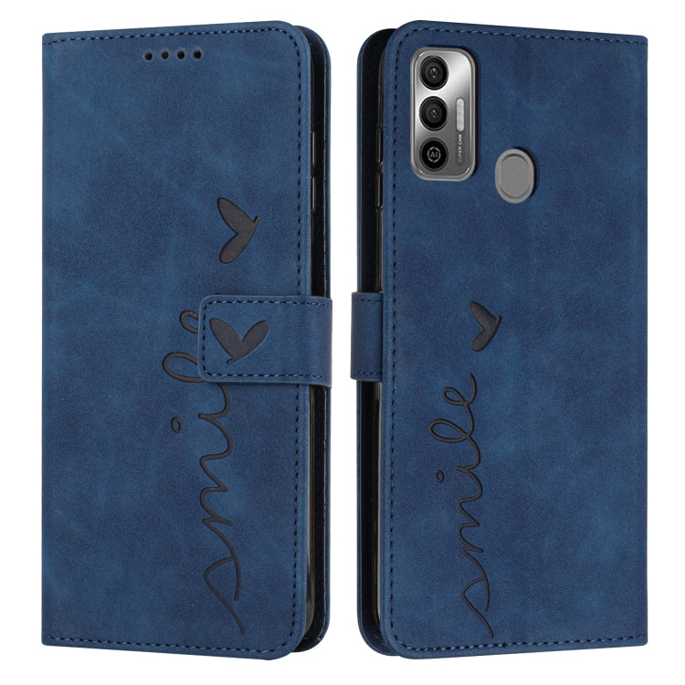 For Tecno Spark 7T/Spark 7 Skin Feel Heart Pattern Leather Phone Case