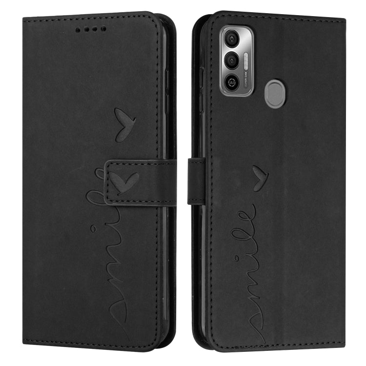 For Tecno Spark 7T/Spark 7 Skin Feel Heart Pattern Leather Phone Case