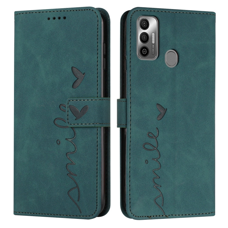 For Tecno Spark 7T/Spark 7 Skin Feel Heart Pattern Leather Phone Case