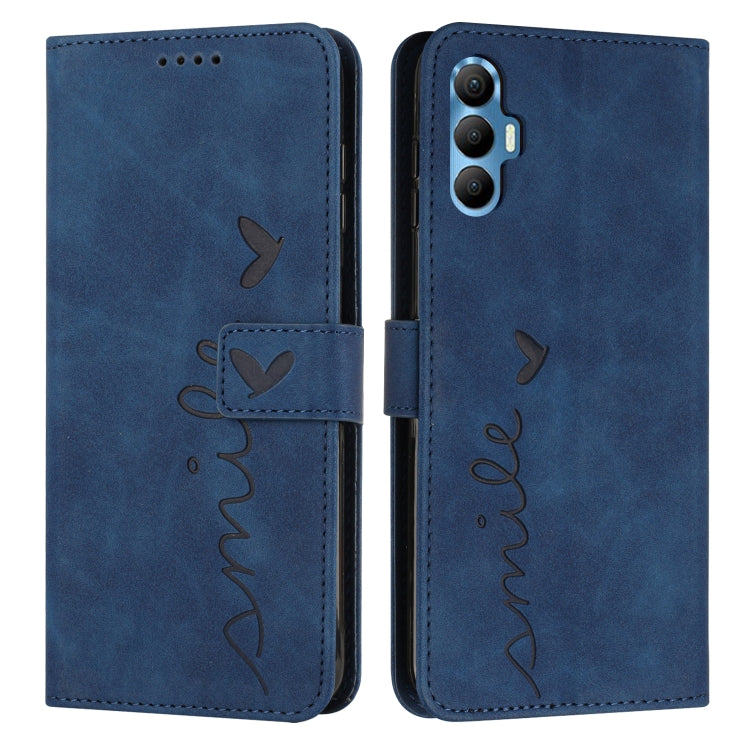 For Tecno Spark 8 Pro Skin Feel Heart Pattern Leather Phone Case