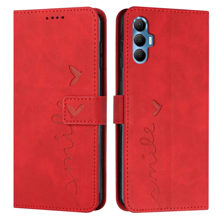 For Tecno Spark 8P Skin Feel Heart Pattern Leather Phone Case