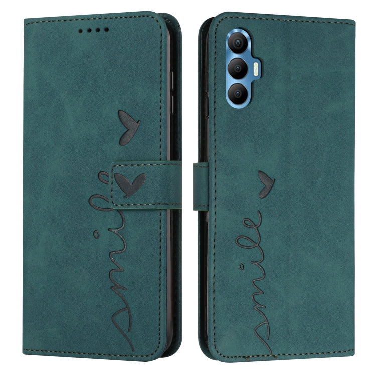 For Tecno Spark 8P Skin Feel Heart Pattern Leather Phone Case