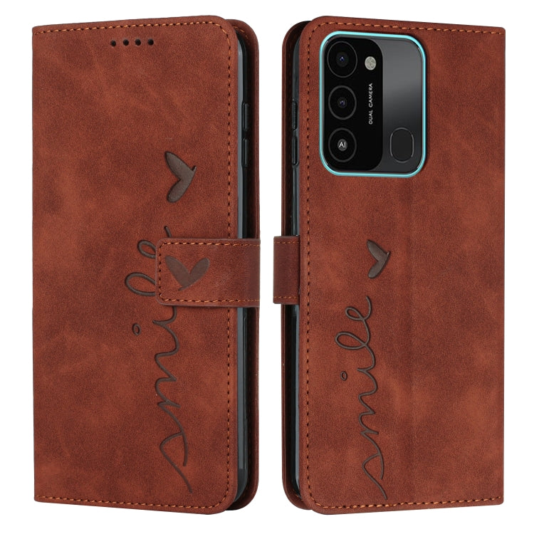 For Tecno Spark Go 2022 Skin Feel Heart Pattern Leather Phone Case