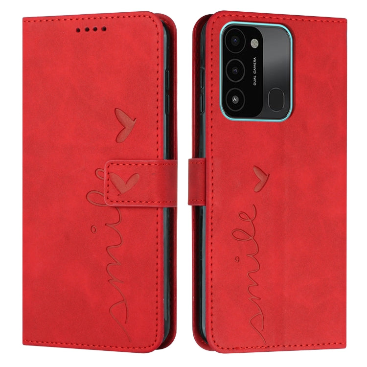 For Tecno Spark Go 2022 Skin Feel Heart Pattern Leather Phone Case