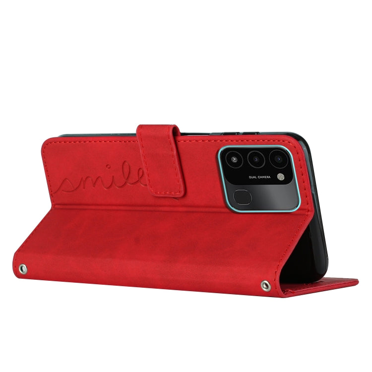 For Tecno Spark Go 2022 Skin Feel Heart Pattern Leather Phone Case