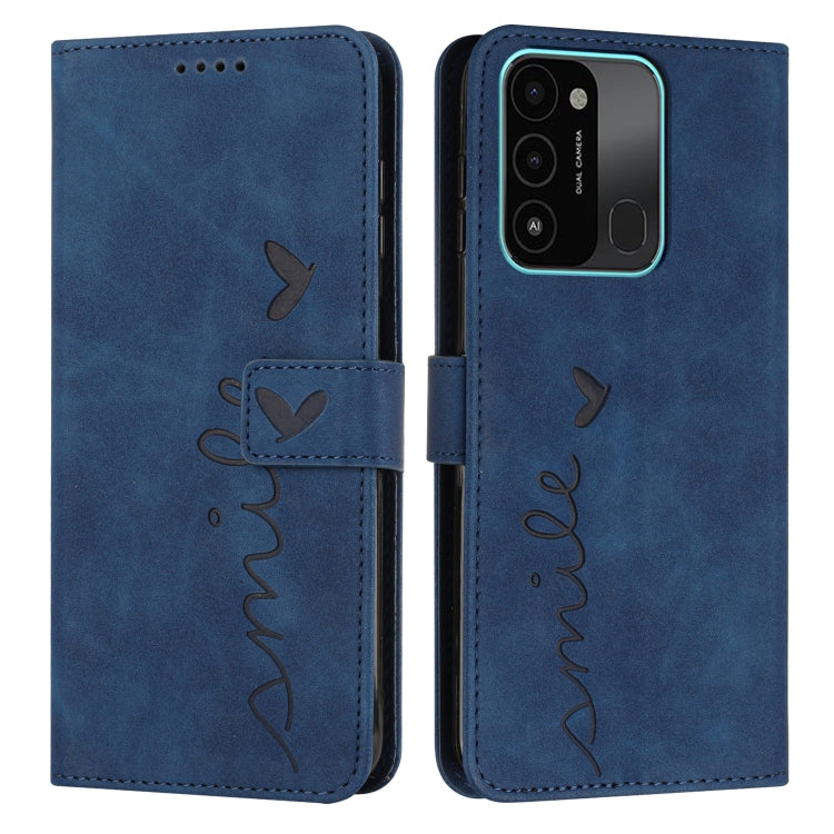 For Tecno Spark Go 2022 Skin Feel Heart Pattern Leather Phone Case