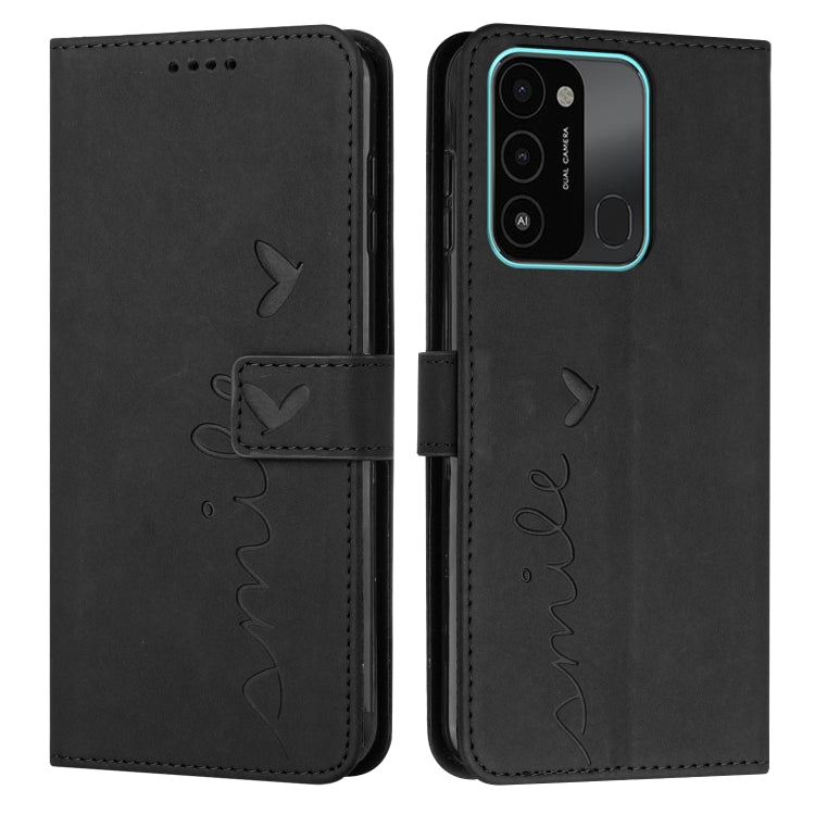 For Tecno Spark Go 2022 Skin Feel Heart Pattern Leather Phone Case