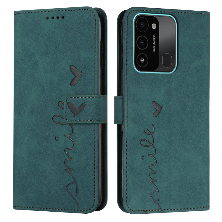 For Tecno Spark Go 2022 Skin Feel Heart Pattern Leather Phone Case