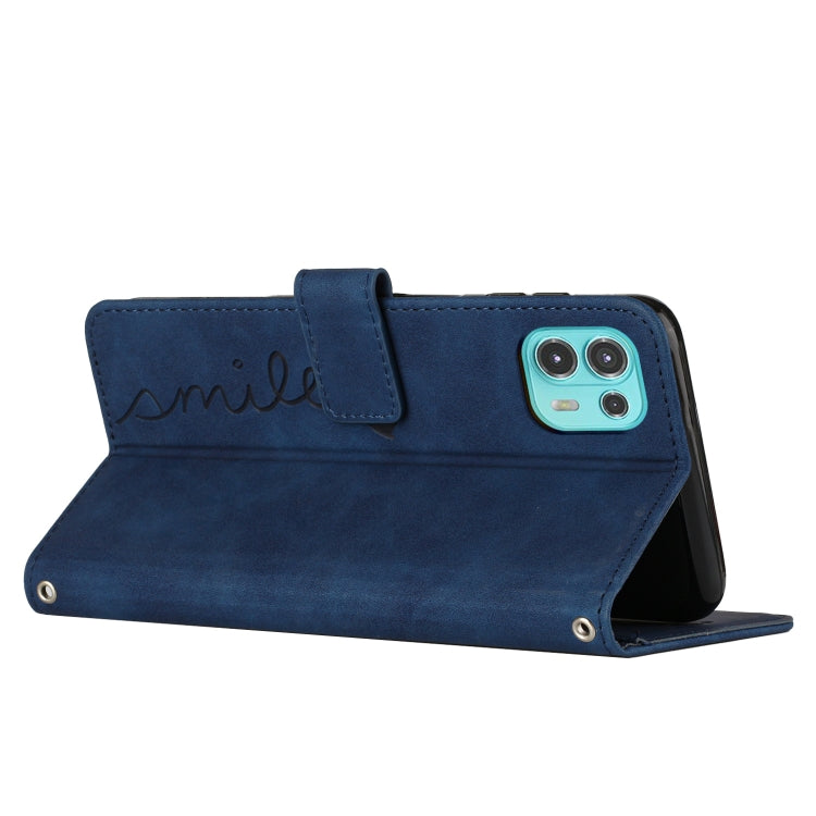For Motorola Edge 20 Lite Skin Feel Heart Pattern Leather Phone Case