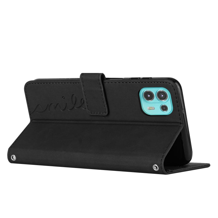 For Motorola Edge 20 Lite Skin Feel Heart Pattern Leather Phone Case