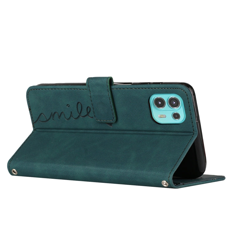 For Motorola Edge 20 Lite Skin Feel Heart Pattern Leather Phone Case