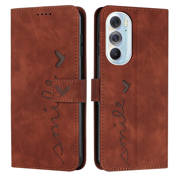For Motorola Edge X30 Skin Feel Heart Pattern Leather Phone Case