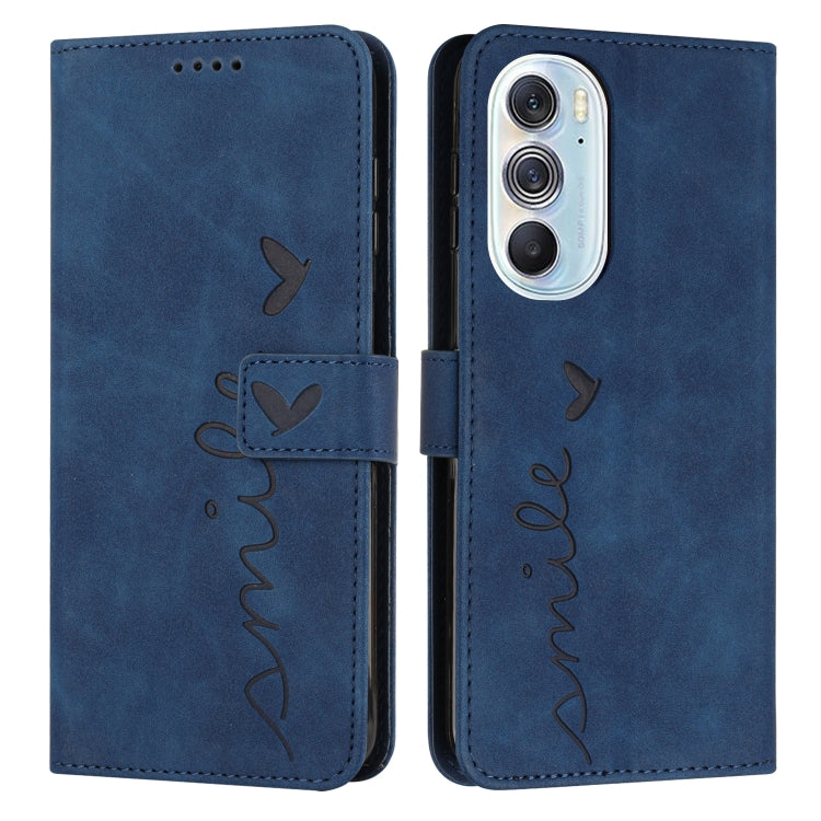 For Motorola Edge X30 Skin Feel Heart Pattern Leather Phone Case