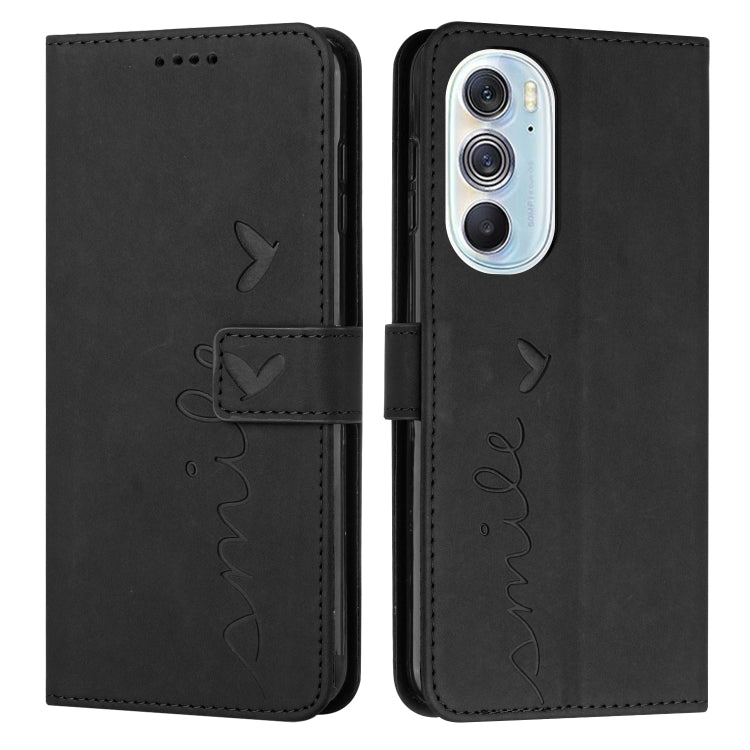 For Motorola Edge X30 Skin Feel Heart Pattern Leather Phone Case