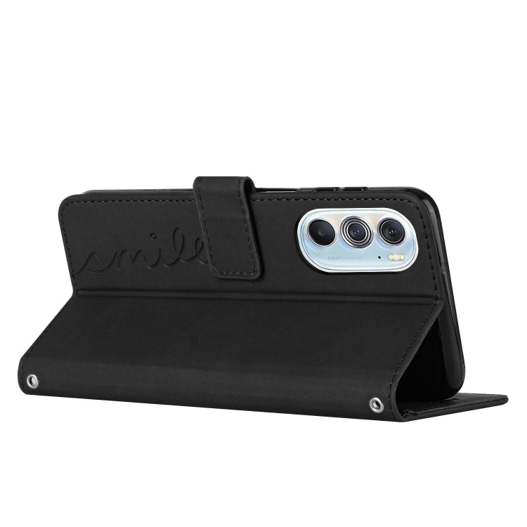 For Motorola Edge X30 Skin Feel Heart Pattern Leather Phone Case