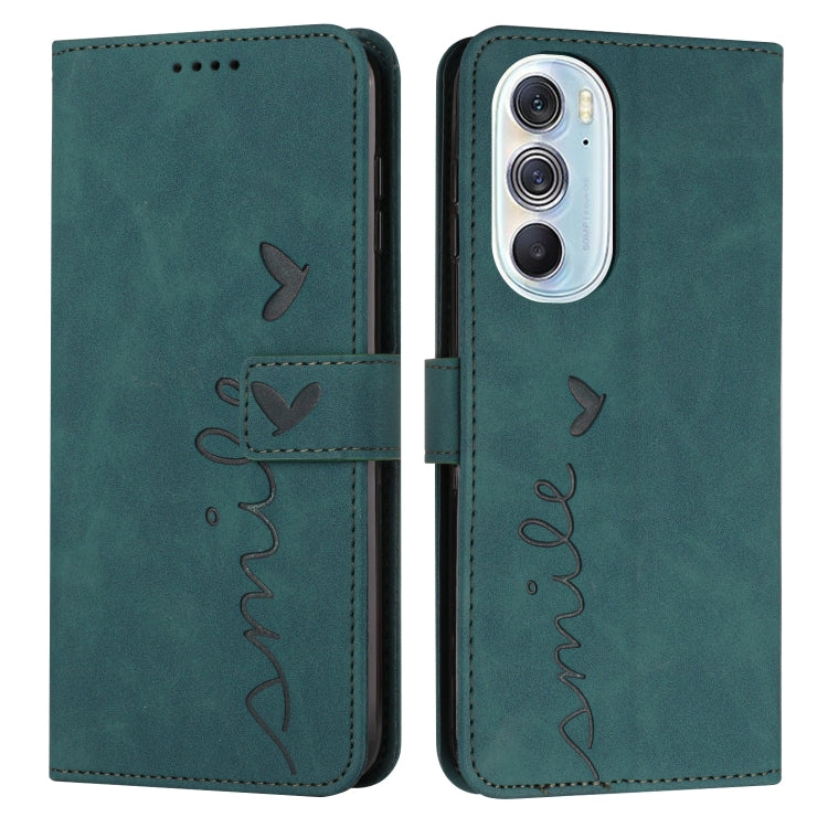 For Motorola Edge X30 Skin Feel Heart Pattern Leather Phone Case