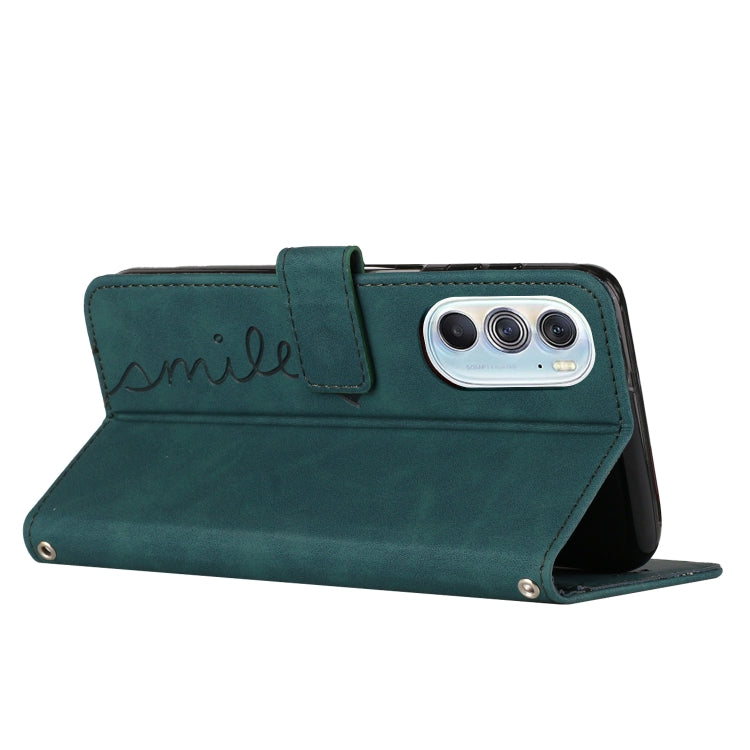 For Motorola Edge X30 Skin Feel Heart Pattern Leather Phone Case
