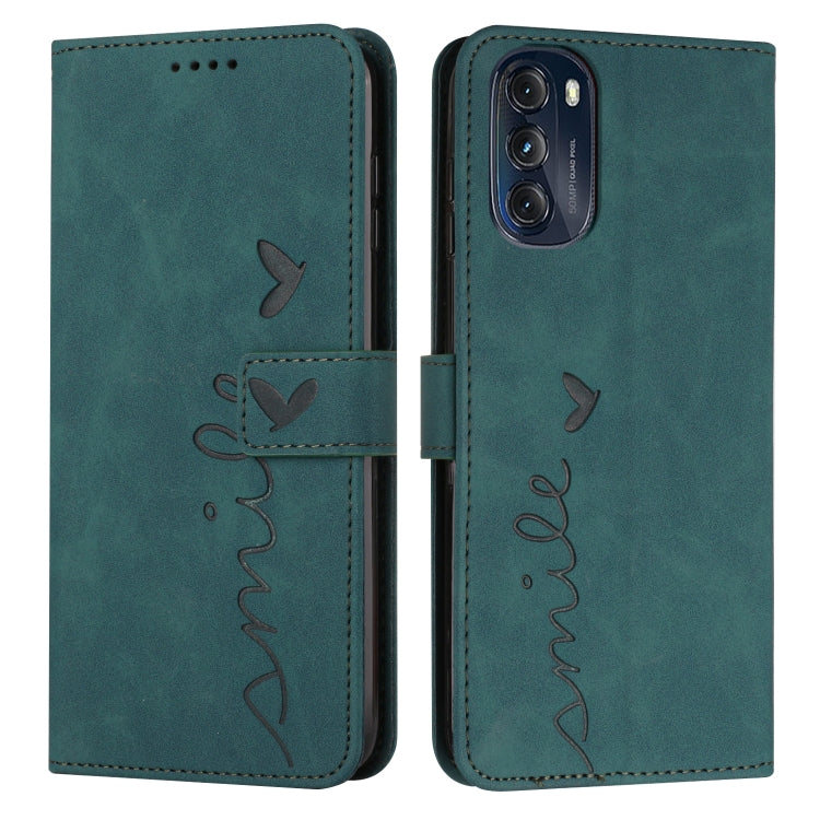 For Motorola Moto G 2022 5G Skin Feel Heart Pattern Leather Phone Case