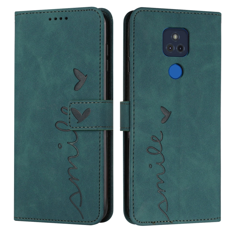 For Motorola Moto G Play 2021 Skin Feel Heart Pattern Leather Phone Case