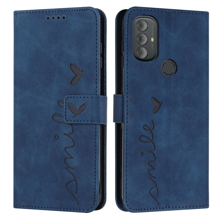 For Motorola Moto G Power 2022 Skin Feel Heart Pattern Leather Phone Case