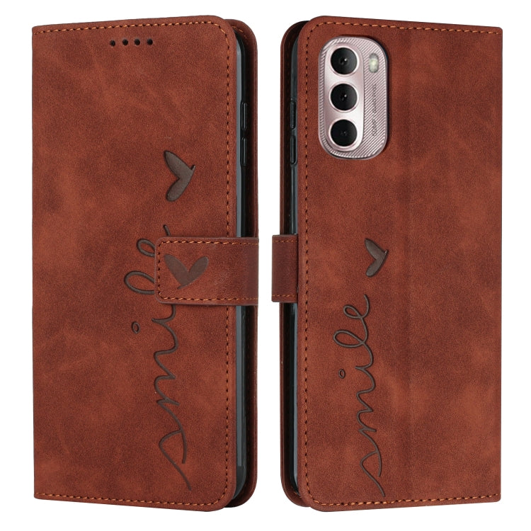 For Motorola Moto G Stylus 5G 2022 Skin Feel Heart Pattern Leather Phone Case