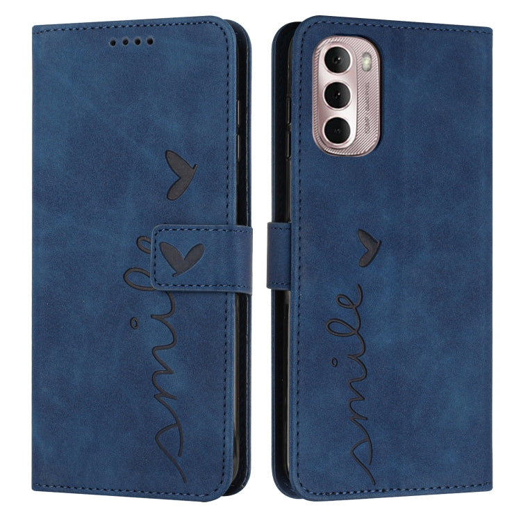 For Motorola Moto G Stylus 5G 2022 Skin Feel Heart Pattern Leather Phone Case