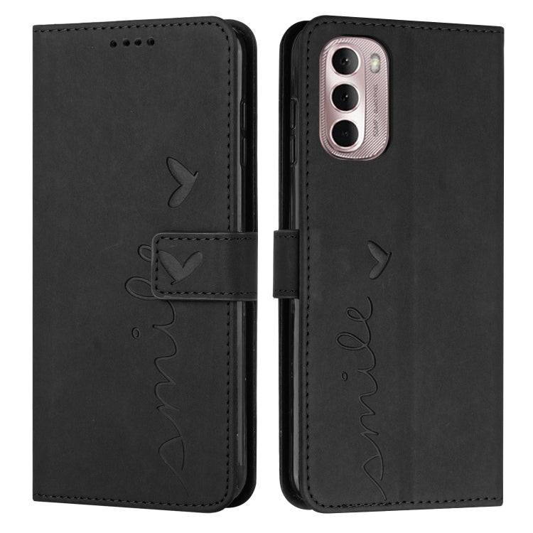 For Motorola Moto G Stylus 5G 2022 Skin Feel Heart Pattern Leather Phone Case