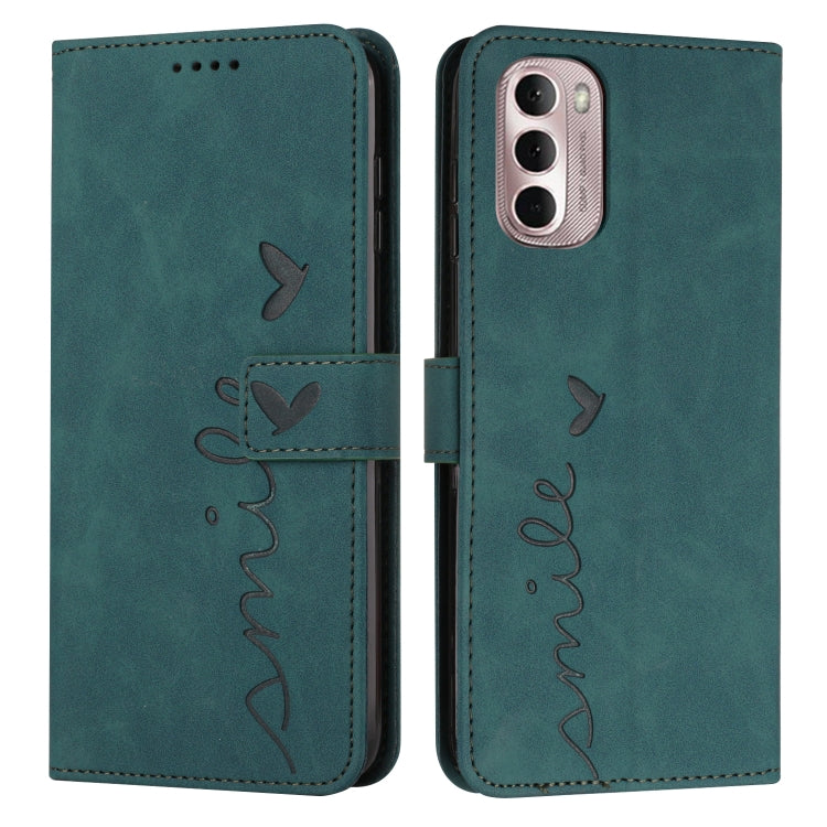 For Motorola Moto G Stylus 5G 2022 Skin Feel Heart Pattern Leather Phone Case
