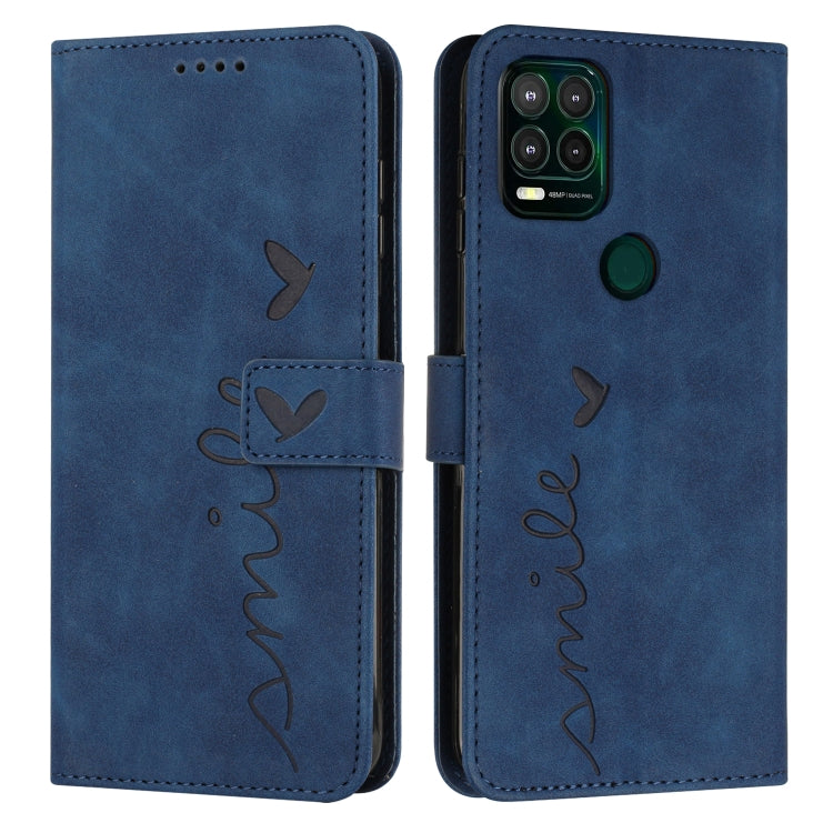 For Motorola Moto G Stylus 2021 5G Skin Feel Heart Pattern Leather Phone Case