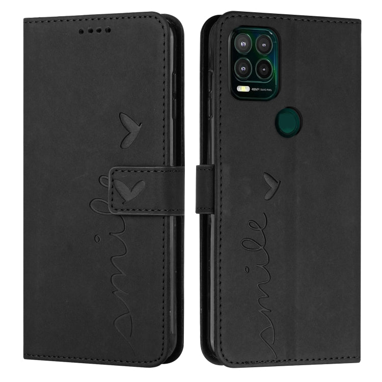 For Motorola Moto G Stylus 2021 5G Skin Feel Heart Pattern Leather Phone Case