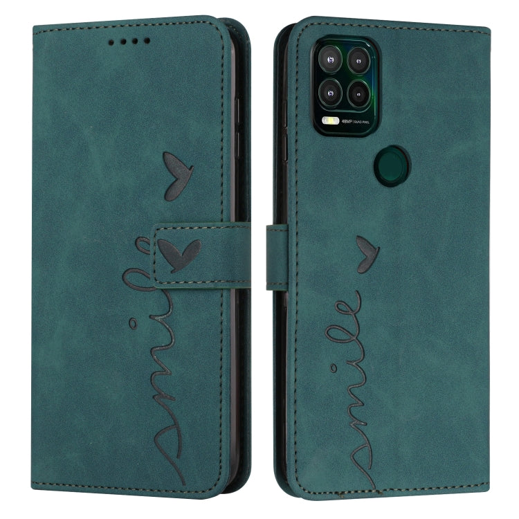 For Motorola Moto G Stylus 2021 5G Skin Feel Heart Pattern Leather Phone Case