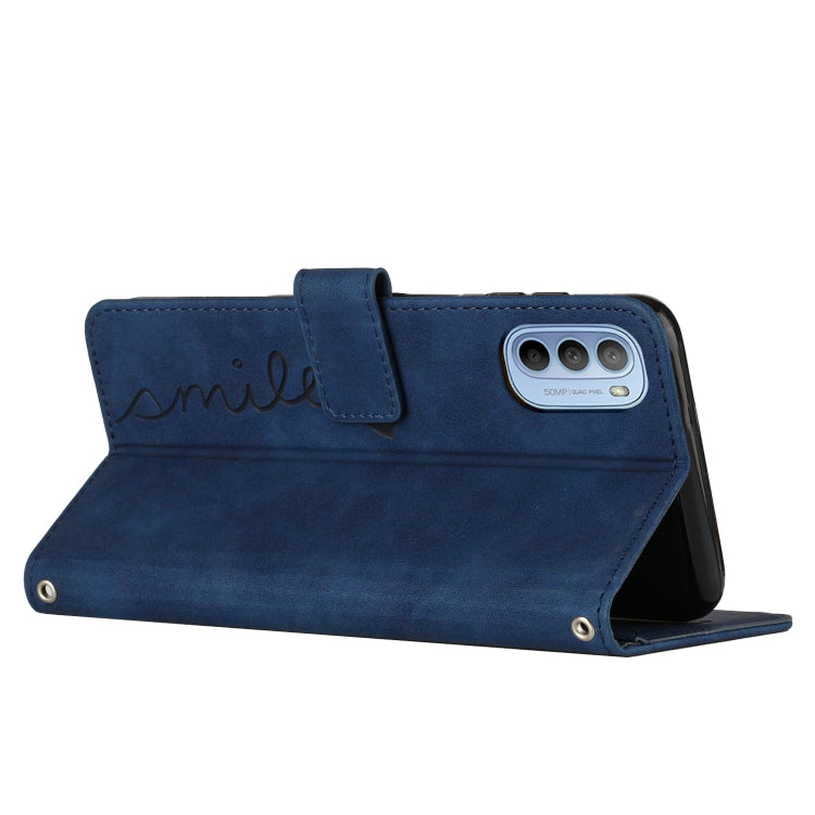 For Motorola Moto G51 5G Skin Feel Heart Pattern Leather Phone Case