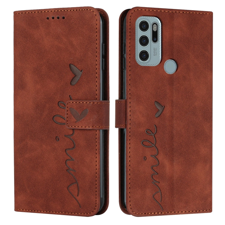 For Motorola Moto G60S Skin Feel Heart Pattern Leather Phone Case