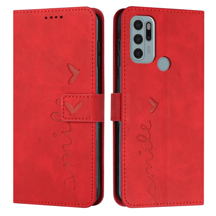 For Motorola Moto G60S Skin Feel Heart Pattern Leather Phone Case
