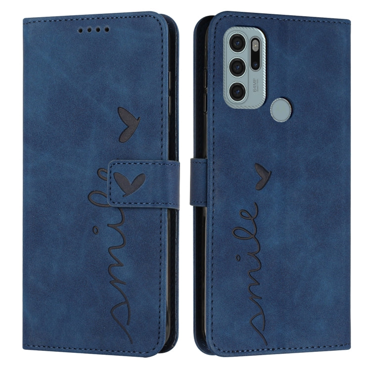For Motorola Moto G60S Skin Feel Heart Pattern Leather Phone Case