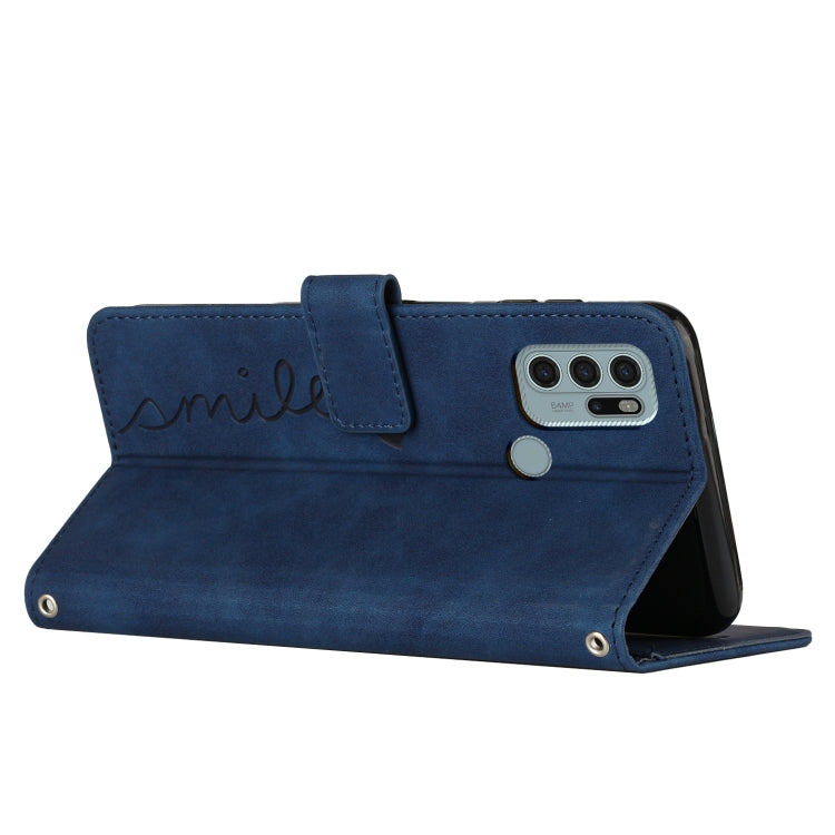 For Motorola Moto G60S Skin Feel Heart Pattern Leather Phone Case