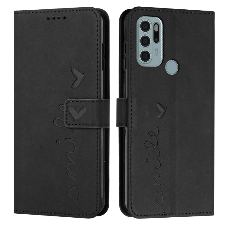 For Motorola Moto G60S Skin Feel Heart Pattern Leather Phone Case